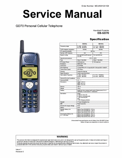 Panasonic EB-GD70 Service Manual, Technical Guide, Schemes, Personal Cellular Phone - (4,84Mb) 2 Part File - pag. 86